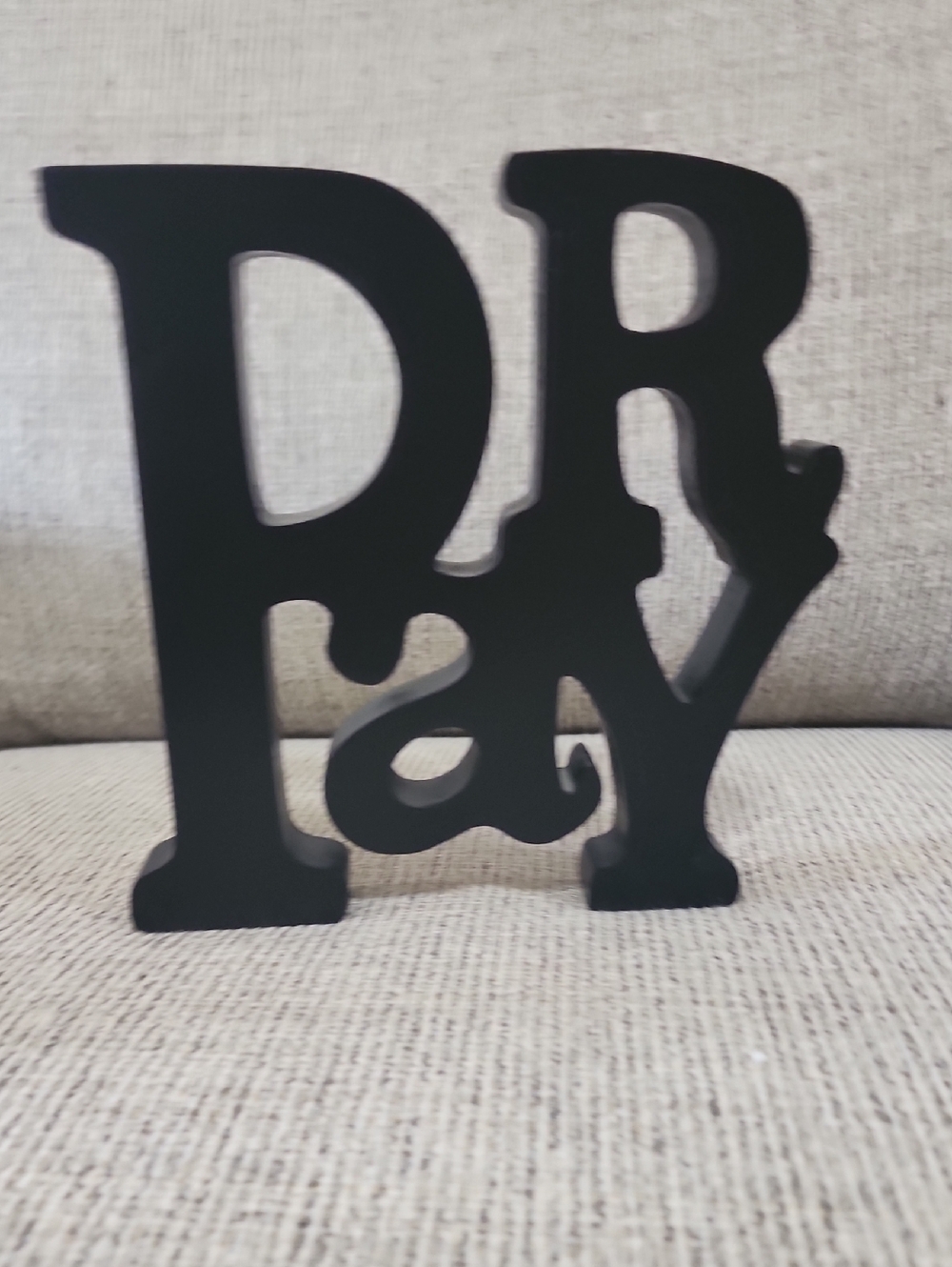 Kirklands Black 'Pray' Decorative Block Sign